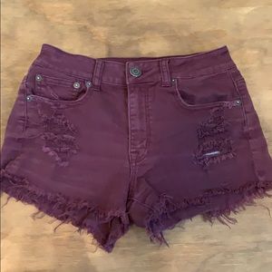 American Eagle maroon high waisted shorts